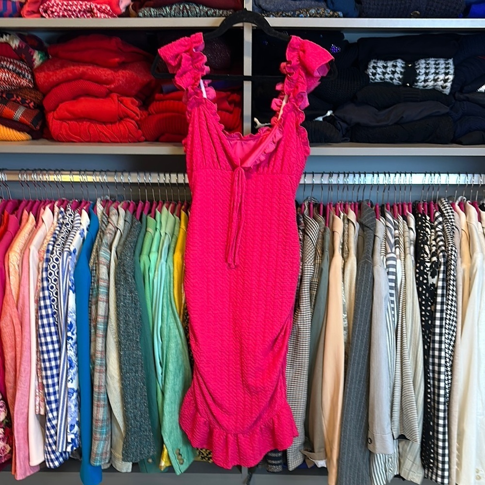 SHEIN Vacay hot pink sleeveless dress size XL NWT